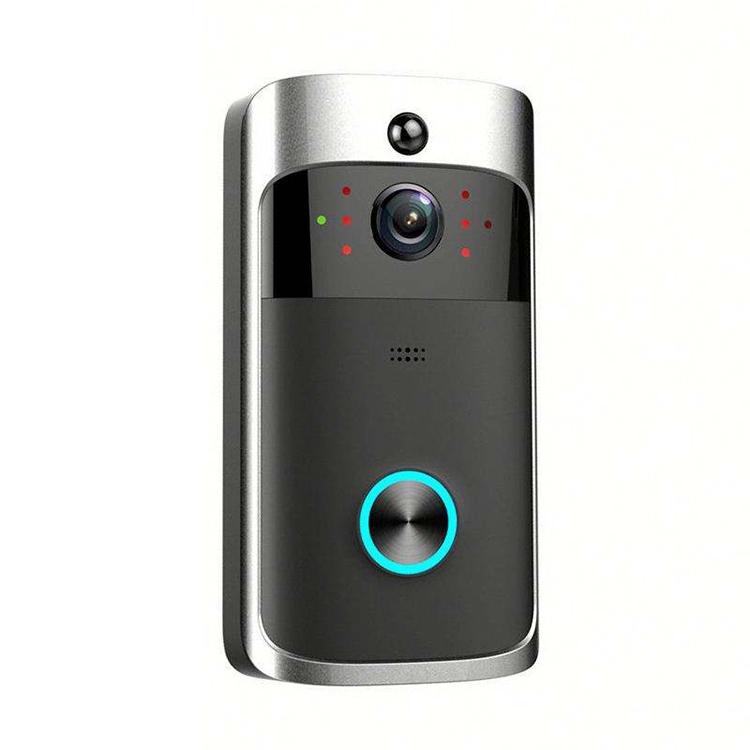 Smart Wifi Video Doorbell With Night Vision & Wide-Angle Camera - 720P Low Power Mobile Remote - Silver