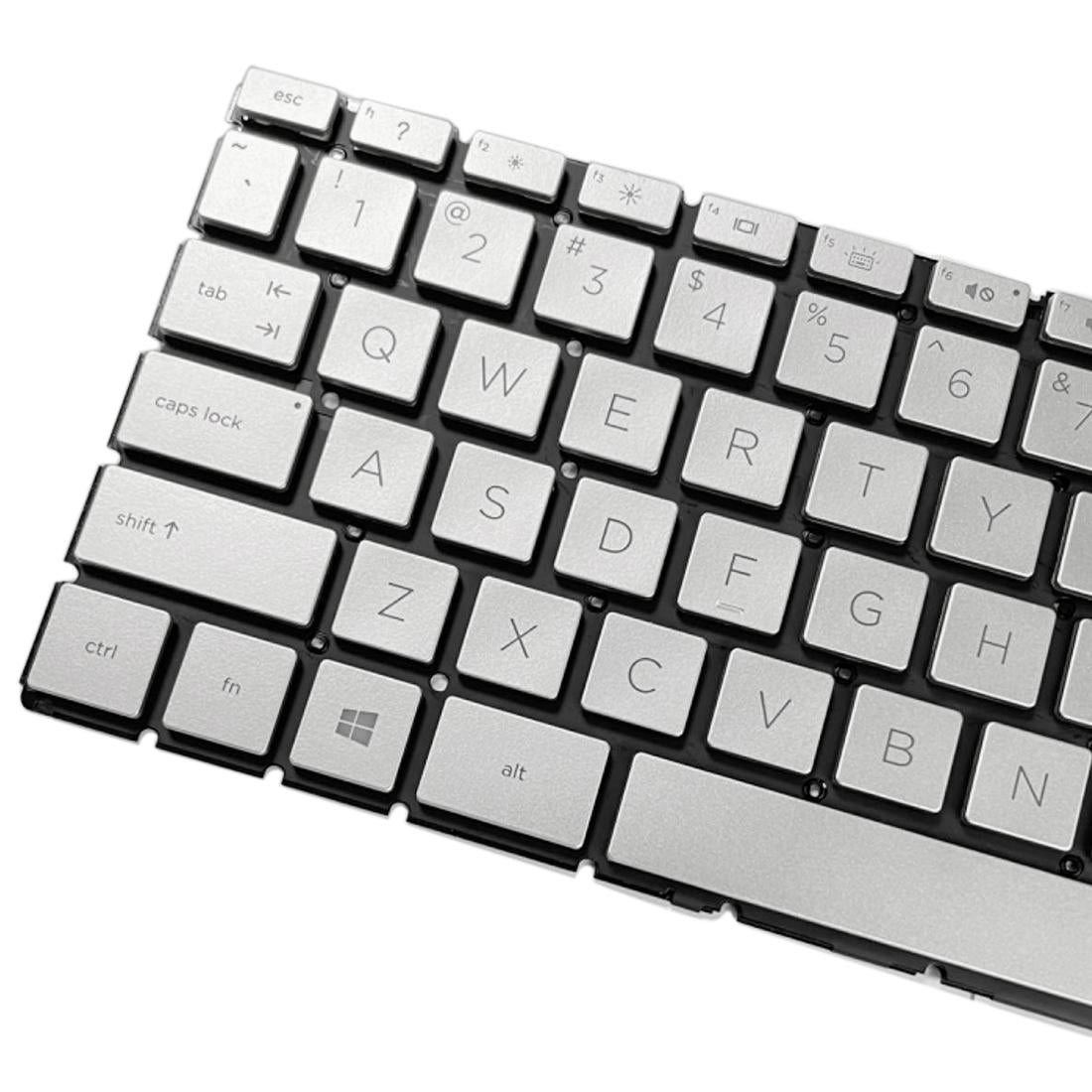 Backlit Us Keyboard For Hp Pavilion X360 14 Laptops - Silver