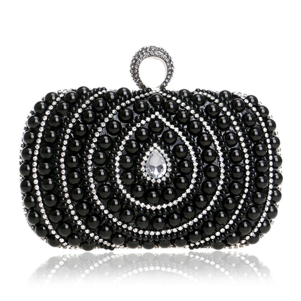 Stylish Pearl Handbag For Fashion Banquets And Parties - Silver