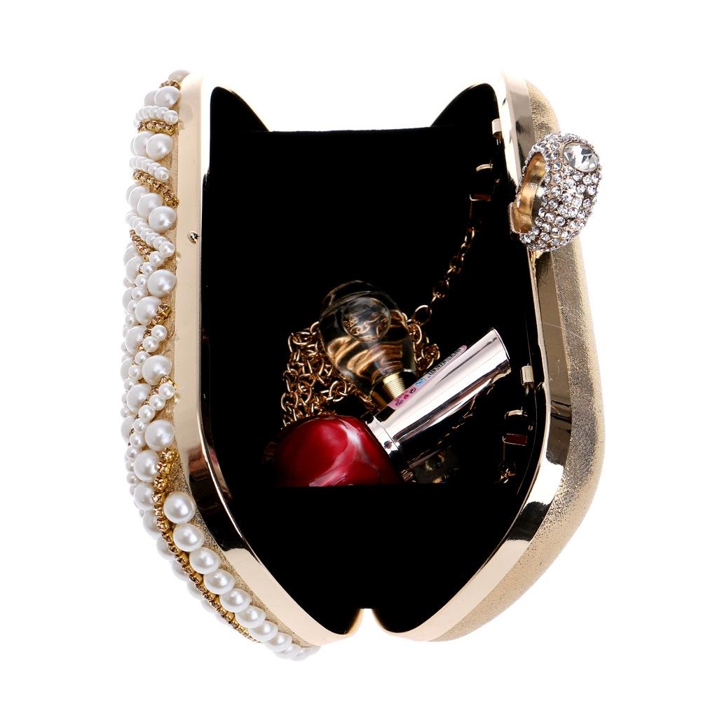 Stylish Pearl Handbag For Fashion Banquets And Parties - Silver