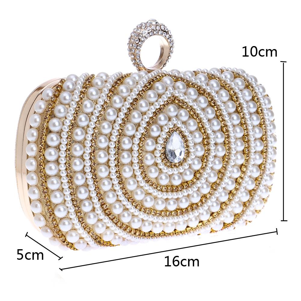 Stylish Pearl Handbag For Fashion Banquets And Parties - Silver