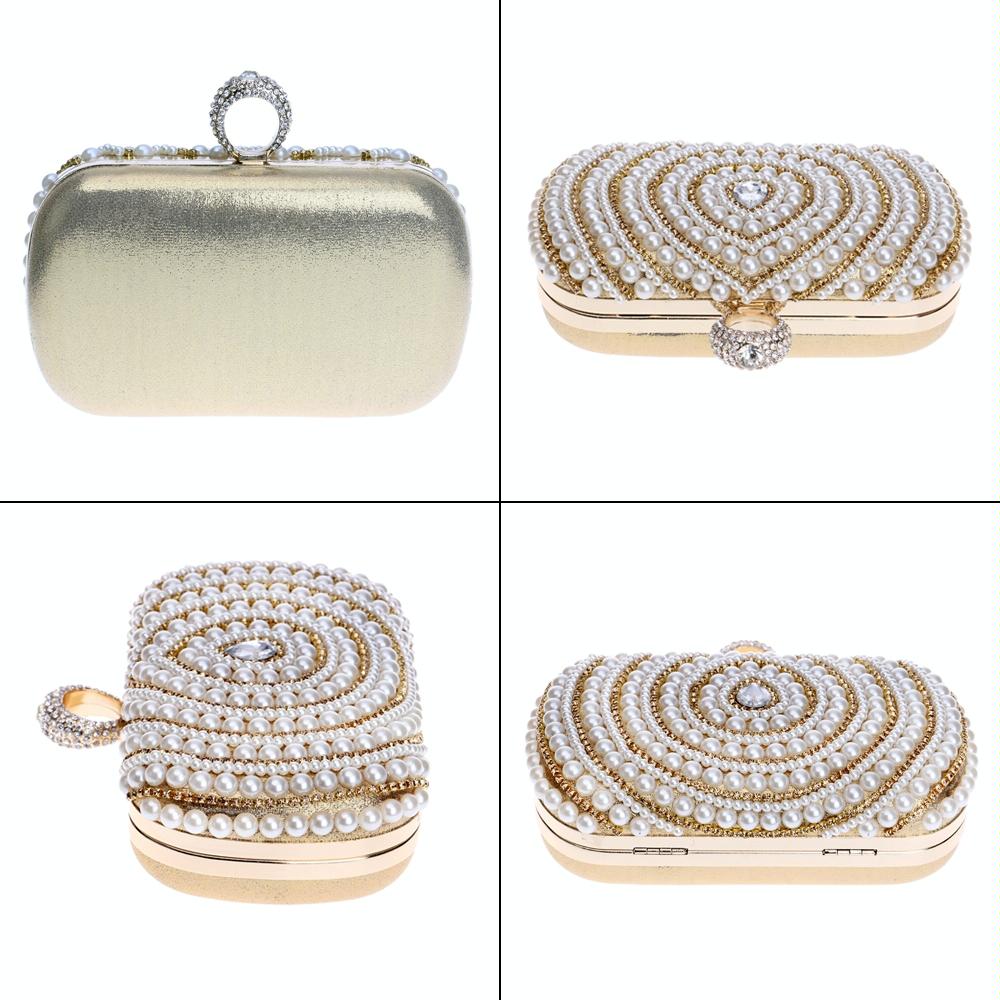 Stylish Pearl Handbag For Fashion Banquets And Parties - Silver