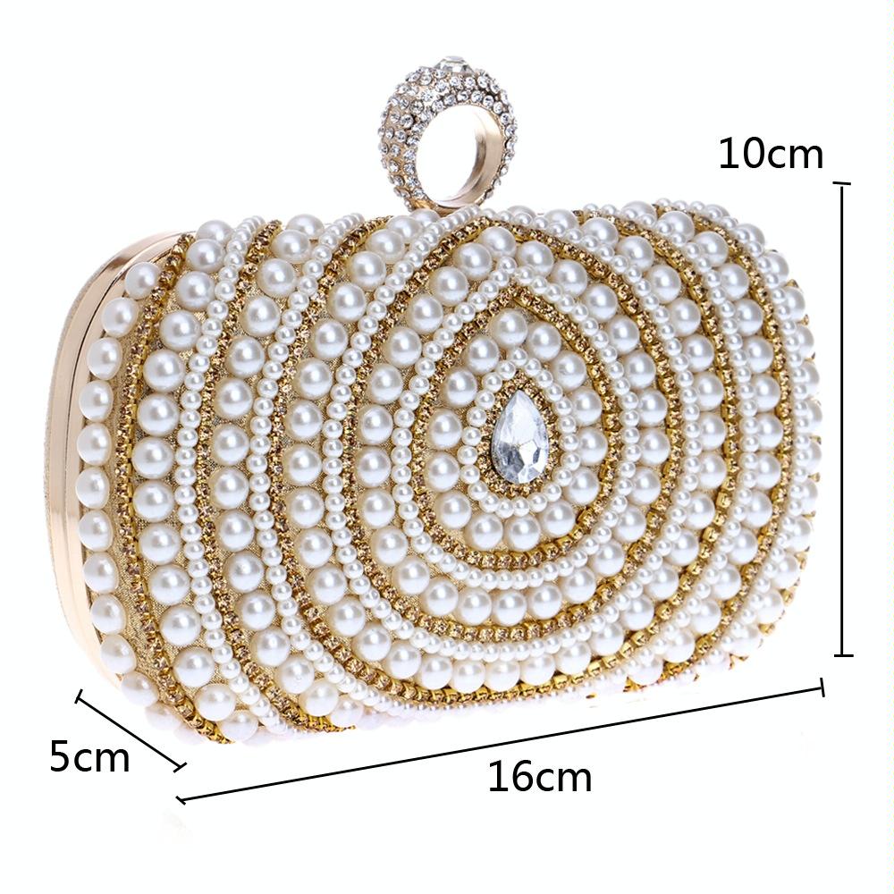 Stylish Pearl Handbag For Fashion Banquets And Parties - Silver