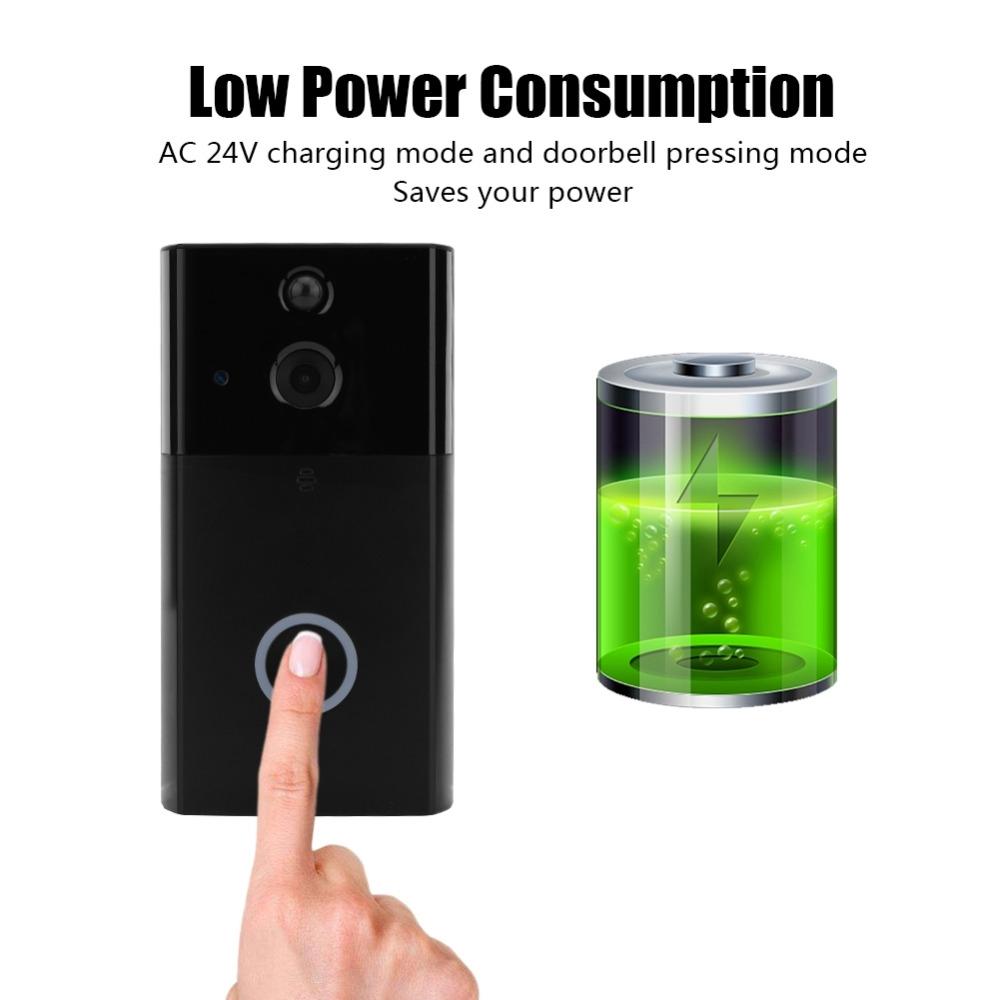 Smart Wifi Video Doorbell With Night Vision & Motion Detection - Silver