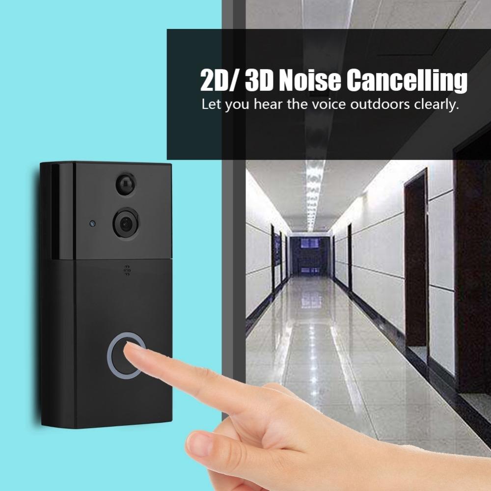 Smart Wifi Video Doorbell With Night Vision & Motion Detection - Silver