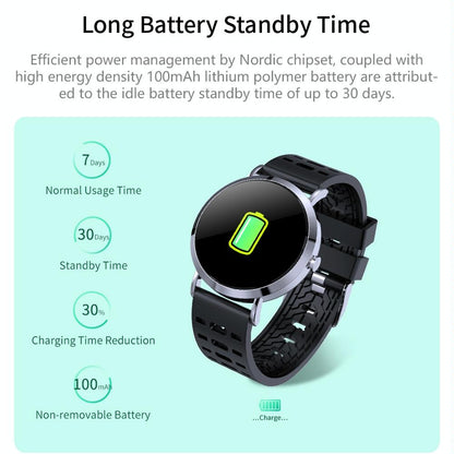 Smart Bracelet With Colour Screen Ip67 Waterproof Call / Heart Rate / Sleep / Sedentary Reminder - Silver