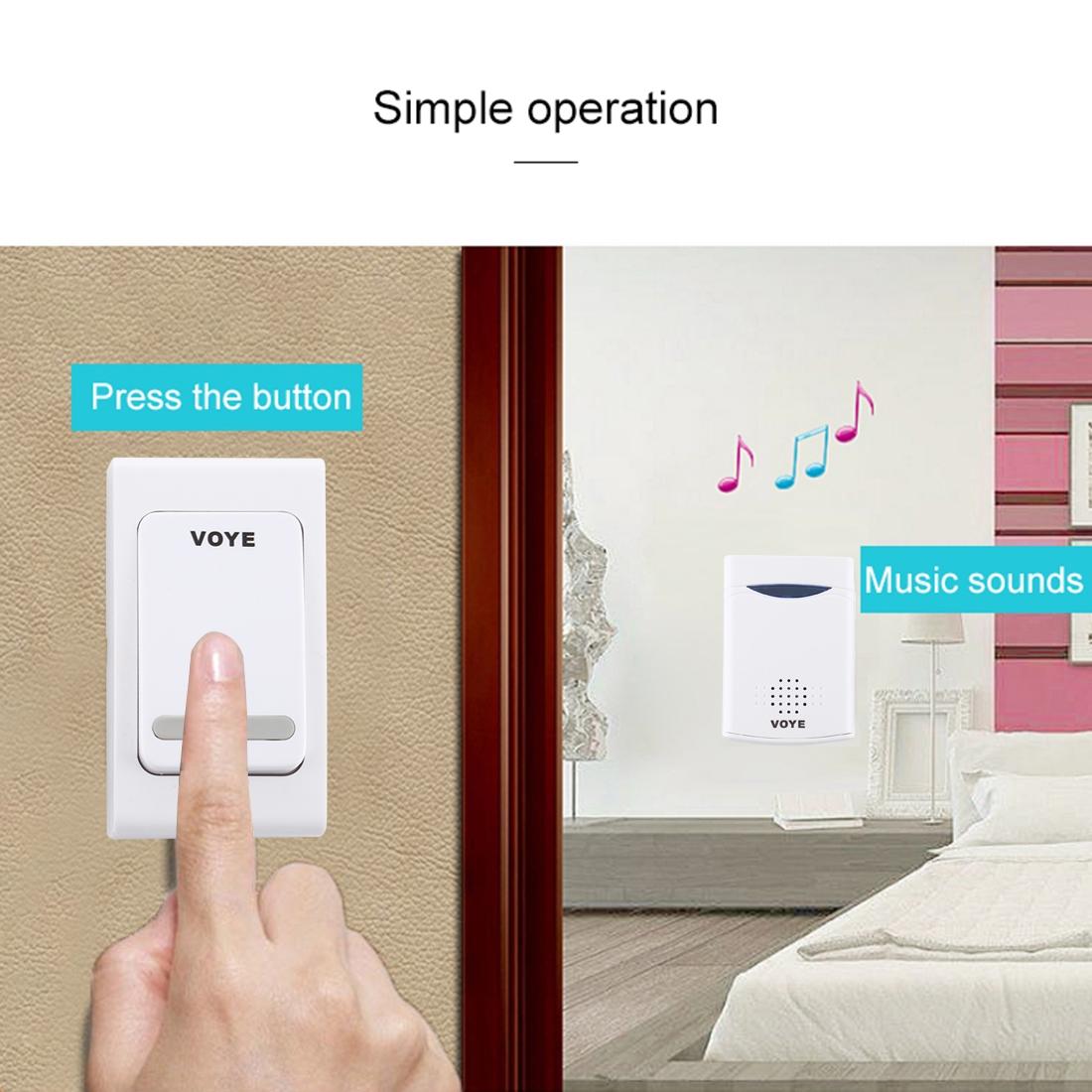 Wireless Doorbell With 38 Sounds And Remote Control