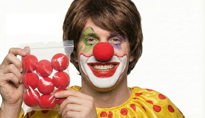 10x Soft CLOWN NOSES Costume Circus Halloween Spongy Fancy Fun Silly in Red