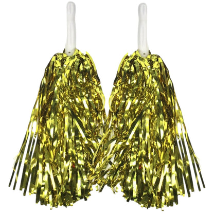 Green & Yellow Metallic Cheerleading Pom Poms – 2-Pack (1 Green Pair & 1 Yellow Pair) Australia Day