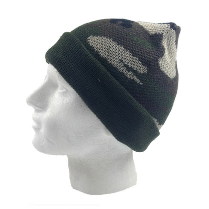 Camo Beanie Hat Winter Ski Army Military Fishing - Army Green Camouflage