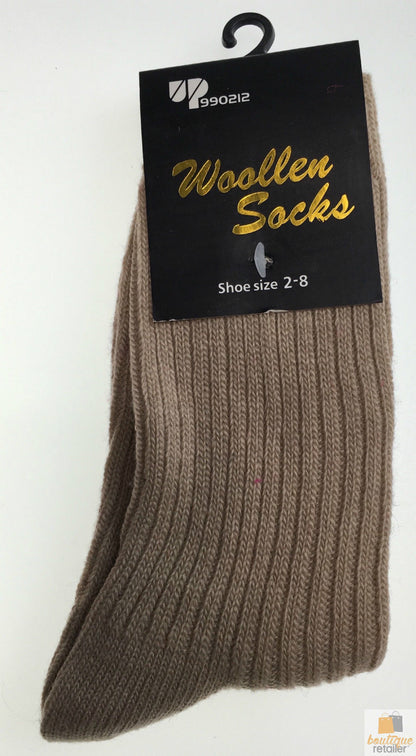 2 Pairs WOOL BLEND SOCKS Ladies Womens Thick Soft Work Thermal Warm Winter - 2-8