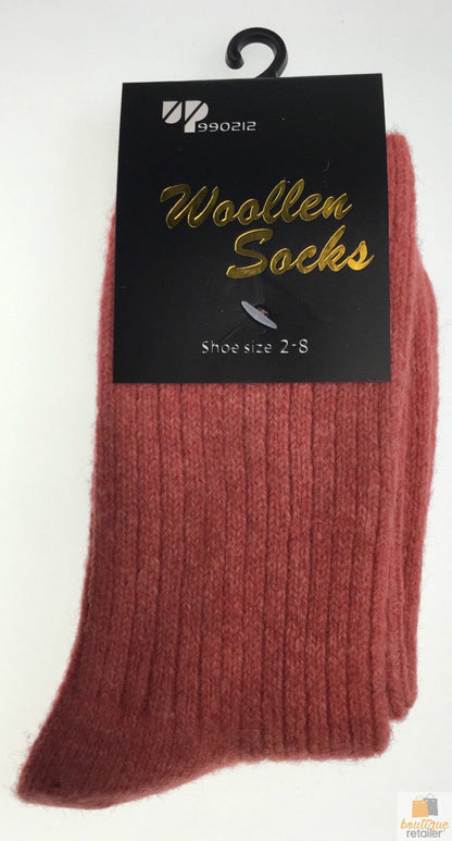 2 Pairs WOOL BLEND SOCKS Ladies Womens Thick Soft Work Thermal Warm Winter - 2-8