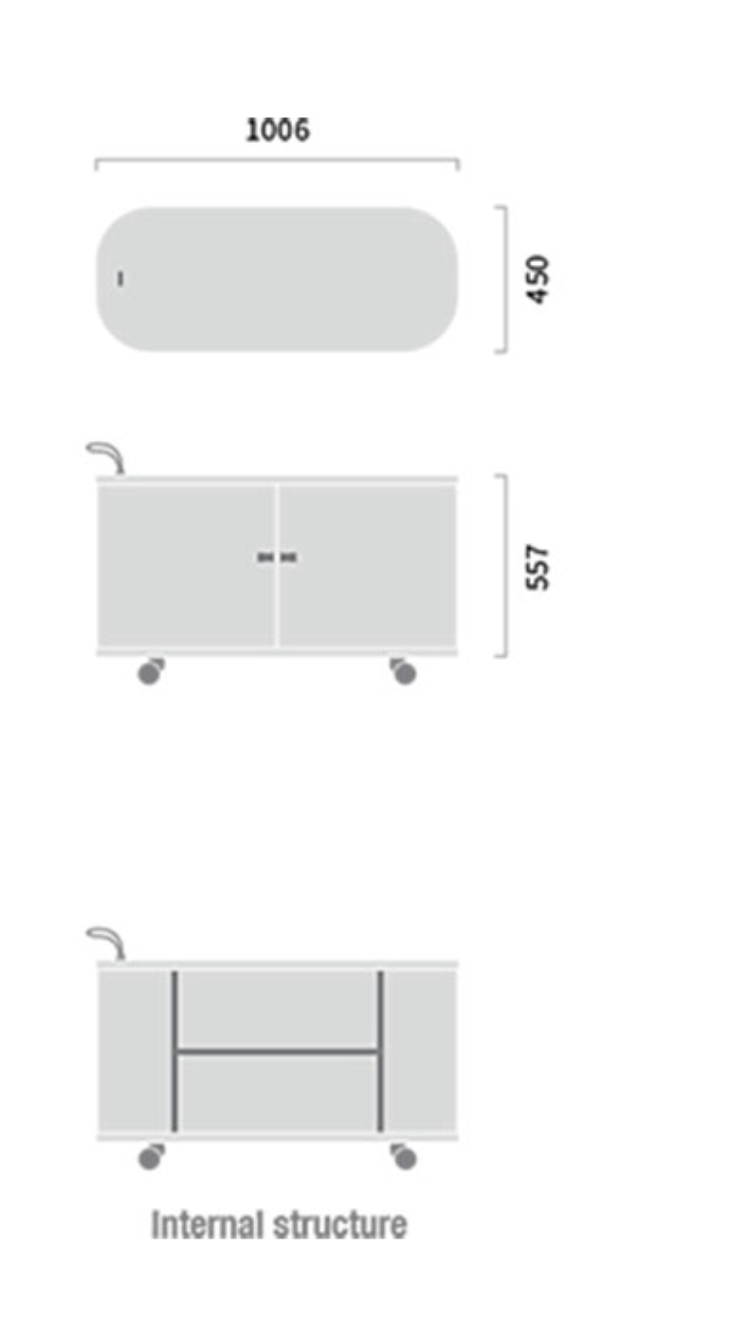 UFOU Fitin Rollin Mobile Roller Shutter Cabinet - Storage with Adjustable Shelves & Wheels