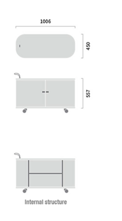 UFOU Fitin Rollin Mobile Roller Shutter Cabinet - Storage with Adjustable Shelves & Wheels