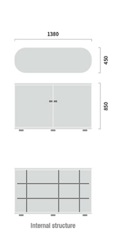 UFOU Fitin Rollin Mobile Roller Shutter Cabinet - Storage with Adjustable Shelves & Wheels