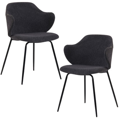 Set of 2 Dining Chairs in Graphite