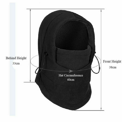 3x Windproof Thermal Fleece Balaclava Beanie Hat Full Face Mask Ski - Black