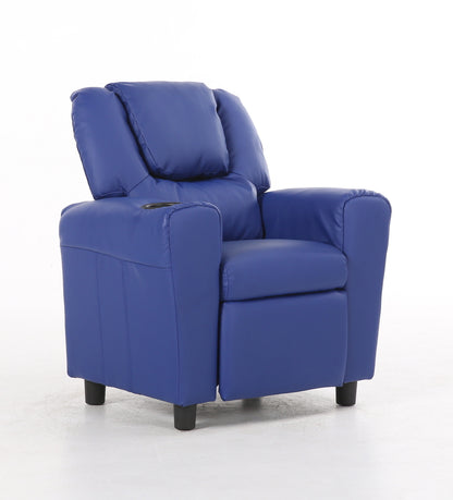 Oliver Kids Recliner Chair Sofa Children Lounge Couch PU Armchair - Blue