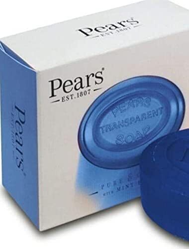 Pears Transparent Soap Bar Pure and Gentle with Mint Extracts 100g