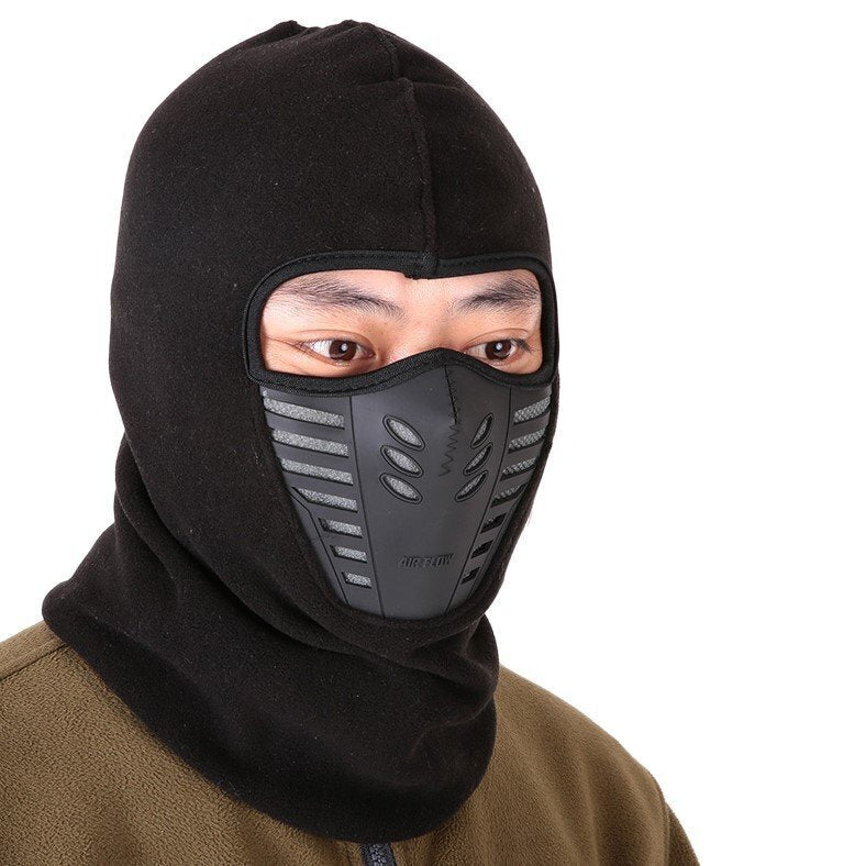 Thermal Fleece Balaclava Windproof Breathable Ski Face Mask Hood Warm Weather - Burgundy