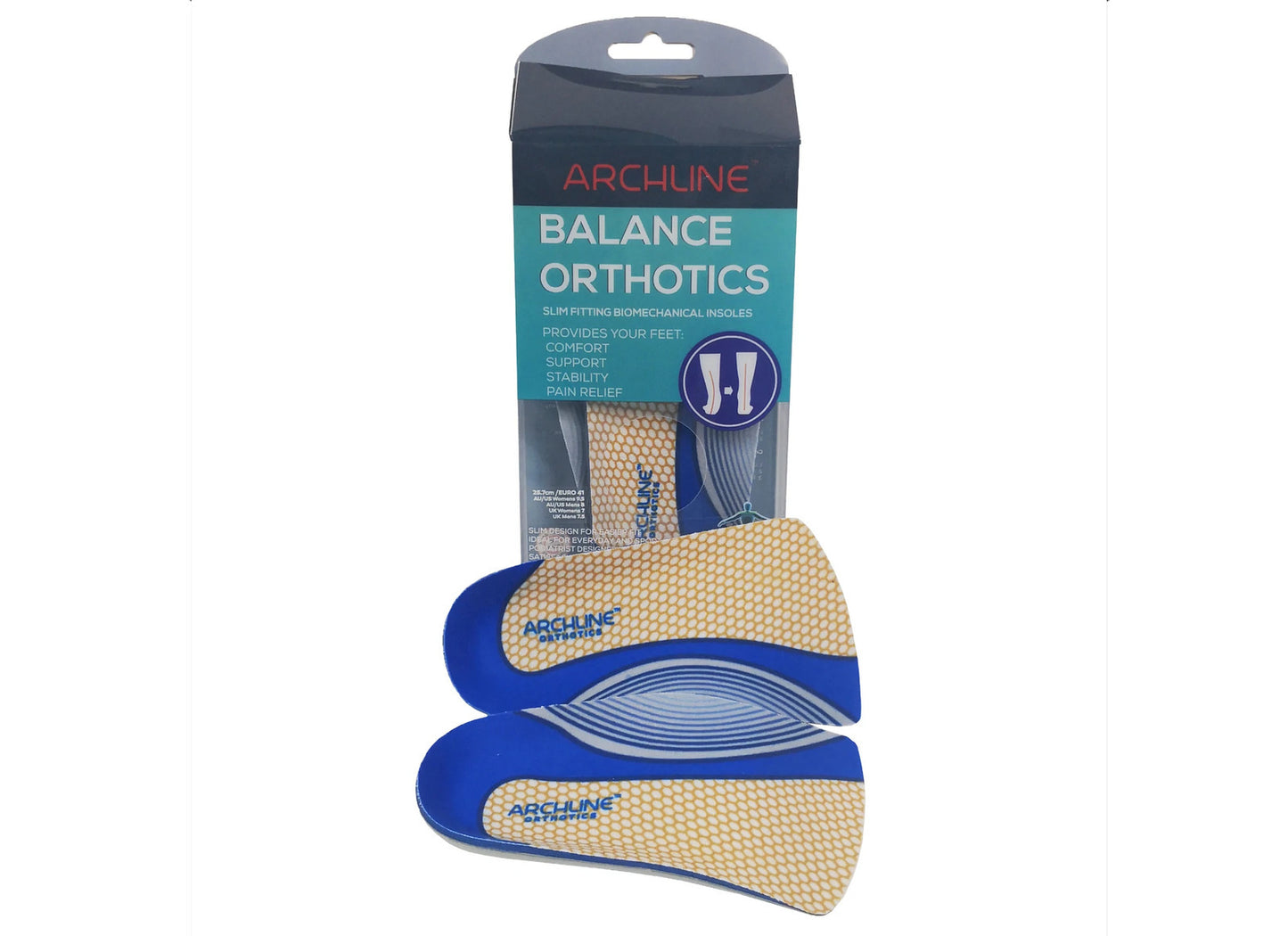 ARCHLINE 3/4 Slim Orthotics Plantar Fasciitis Insoles Balance Support Relief - EUR 37