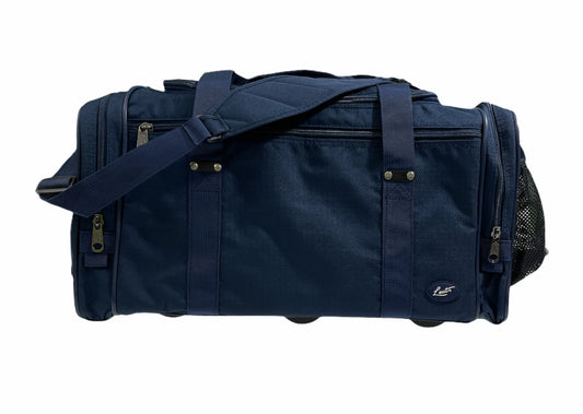 44L Travel Foldable Duffel Bag Gym Sports Luggage Travel Foldaway D-Zip Top School Bags - Navy