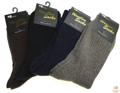 2 Pairs WOOL BLEND SOCKS Mens Soft Dress Thick Work Thermal Warm Cushion Foot - 6-11