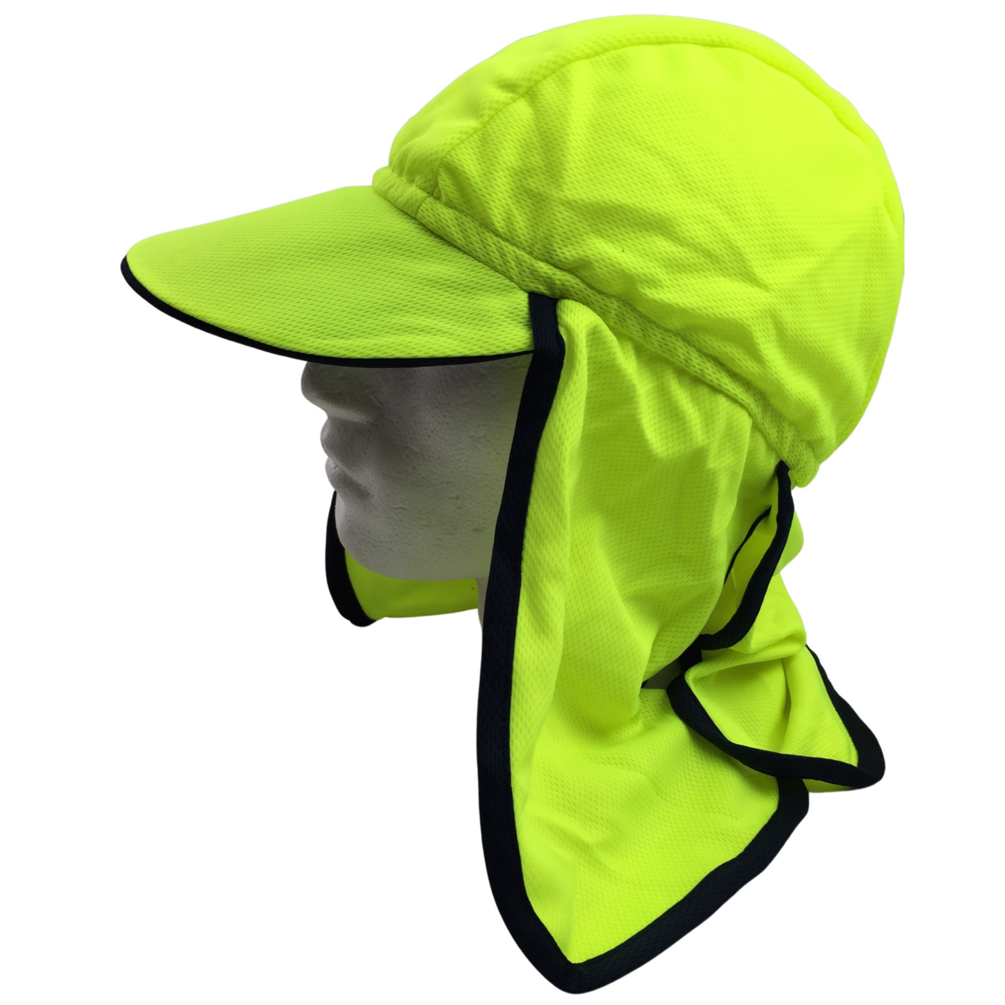 Hi Vis Legionnaire Hat Cap Sun Protection Workwear Legionnaires Fluro One Size - Fluro Yellow