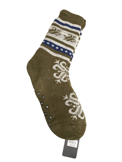 1 Pair Mens Non Slip Thick Fur Warm Winter Bed Socks Thermal Warm Cushion - One Size