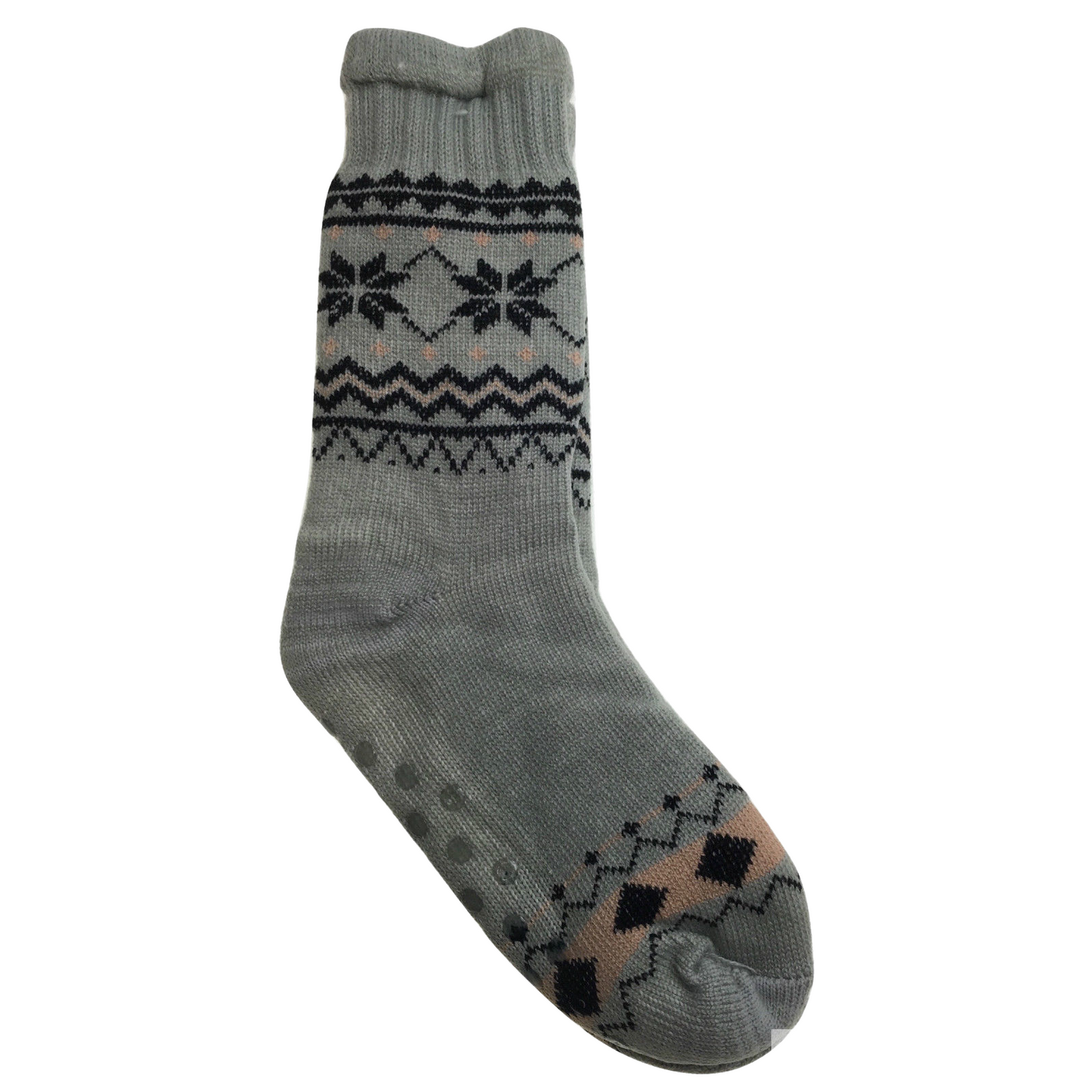 1 Pair Mens Non Slip Thick Fur Warm Winter Bed Socks Thermal Warm Cushion - One Size