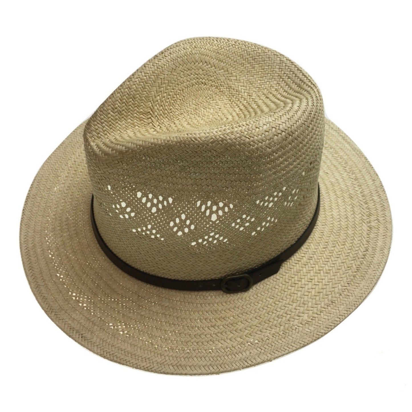 Natural STRAW PANAMA HAT FEDORA Summer Trilby Sun Summer Cap BR108 - 58cm