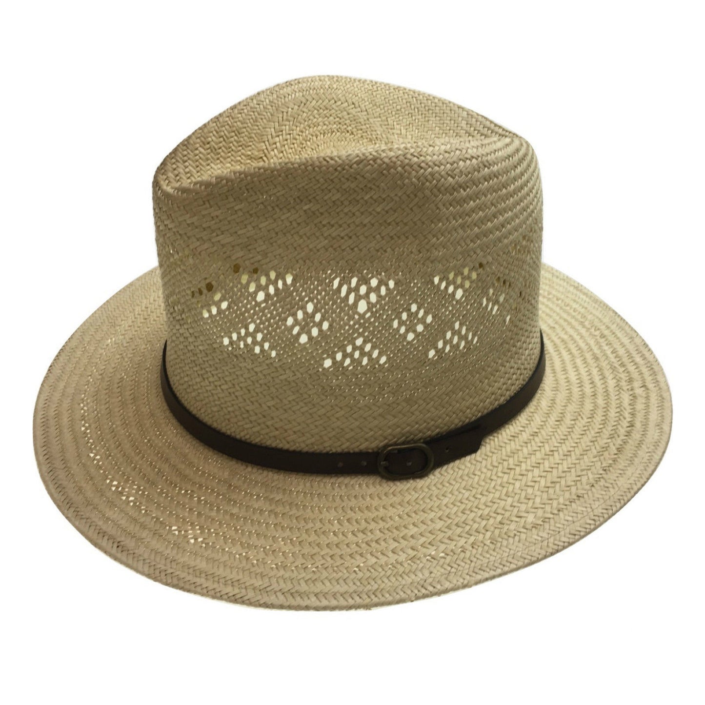 Natural STRAW PANAMA HAT FEDORA Summer Trilby Sun Summer Cap BR108 - 58cm