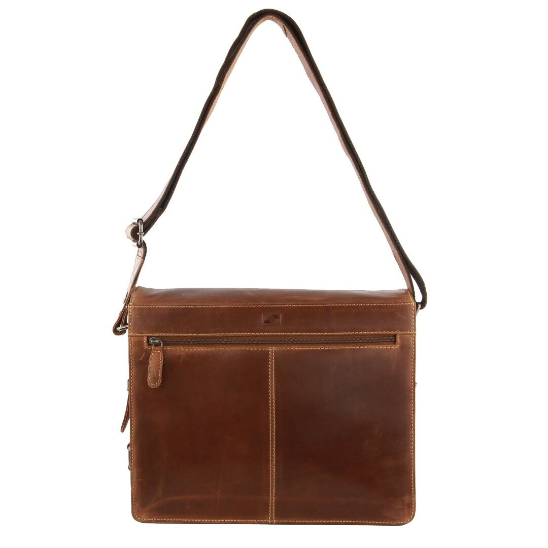 Billy The Kid Mens Genuine Leather Shoulder Bag Western in Cognac