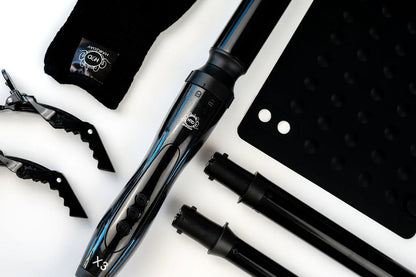 H2D X3 Professional Hair Curling Wand Ceramic Curler Roller - Black