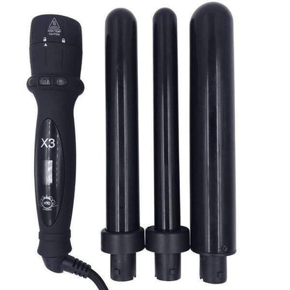 H2D X3 Professional Hair Curling Wand Ceramic Curler Roller - Black