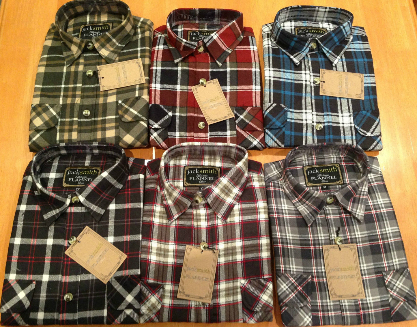 Mens FLANNELETTE SHIRT Check 100% COTTON Flannel Vintage Long Sleeve - 149 (Full Placket) - S