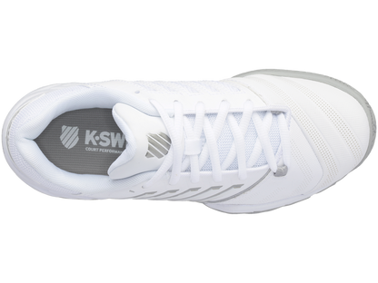 K-Swiss Womens Bigshot 4 AC Tennis Shoes - White/Silver - US 7.5