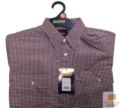 BISLEY LONG SLEEVE SHIRT Everyday Casual Business Work Cotton Blend Check S-5XL - BS7753_CFIG (FIG) - L