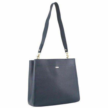 Morrissey Ladies Italian Structured Leather Cross Body Handbag Bag Womens - Navy