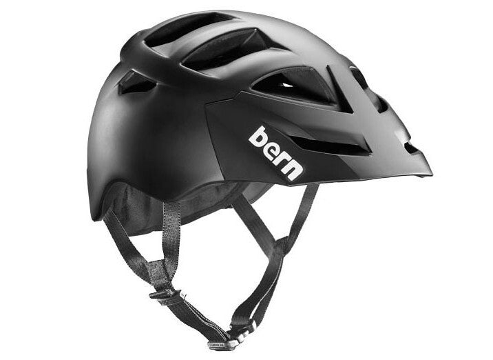 Bern Mens Morrison Cycling Bike Helmet w/ Hard Visor - Matte Black - L/XL