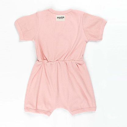 Ponchik Babies + Kids - Ribbed Cotton Romper - Lemonade - 3-6 months