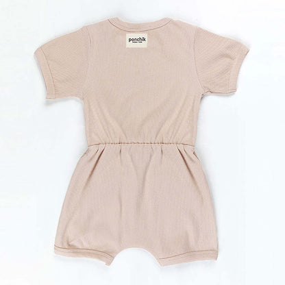 Ponchik Babies + Kids - Ribbed Cotton Romper - Sugar Cookie - 3-6 months