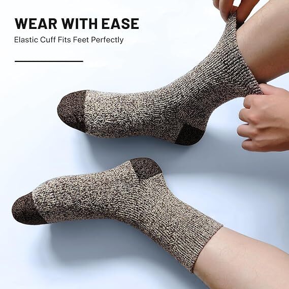 6 Pairs Heavy Duty Wool Blend Work Socks Extra Thick Cushion in Assorted Colours - 6-11