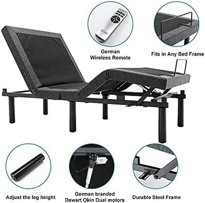 S*MAX Queen Adjustable Zero Gravity Bed Frame with Dual Motors Wireless Remote & USB Ports