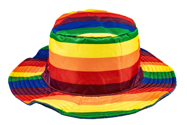 Stingy Brim Terry Towelling Bucket Hat Daggy Fishing Camping Lad Cap 100% COTTON - Rainbow/Blue - S/M (54-55cm)