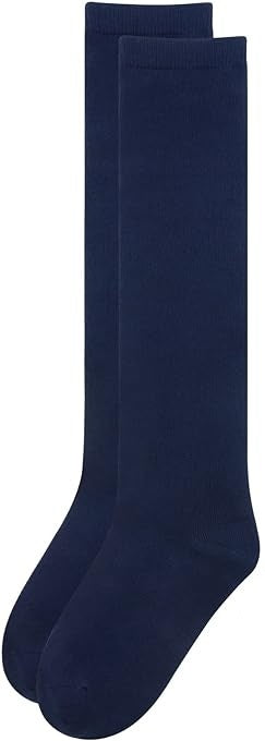 1x Pair School Uniform Knee High Socks Cotton Rich Girls Boys Kids - Navy - 13-3 (8-10 Years Old)