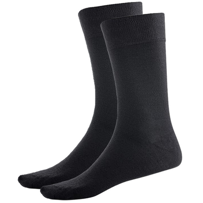 BAMBOO SOCKS Crew Natural Eco Healthy Enviro Unisex Work Anti-Bacterial Business - Black - 6-11