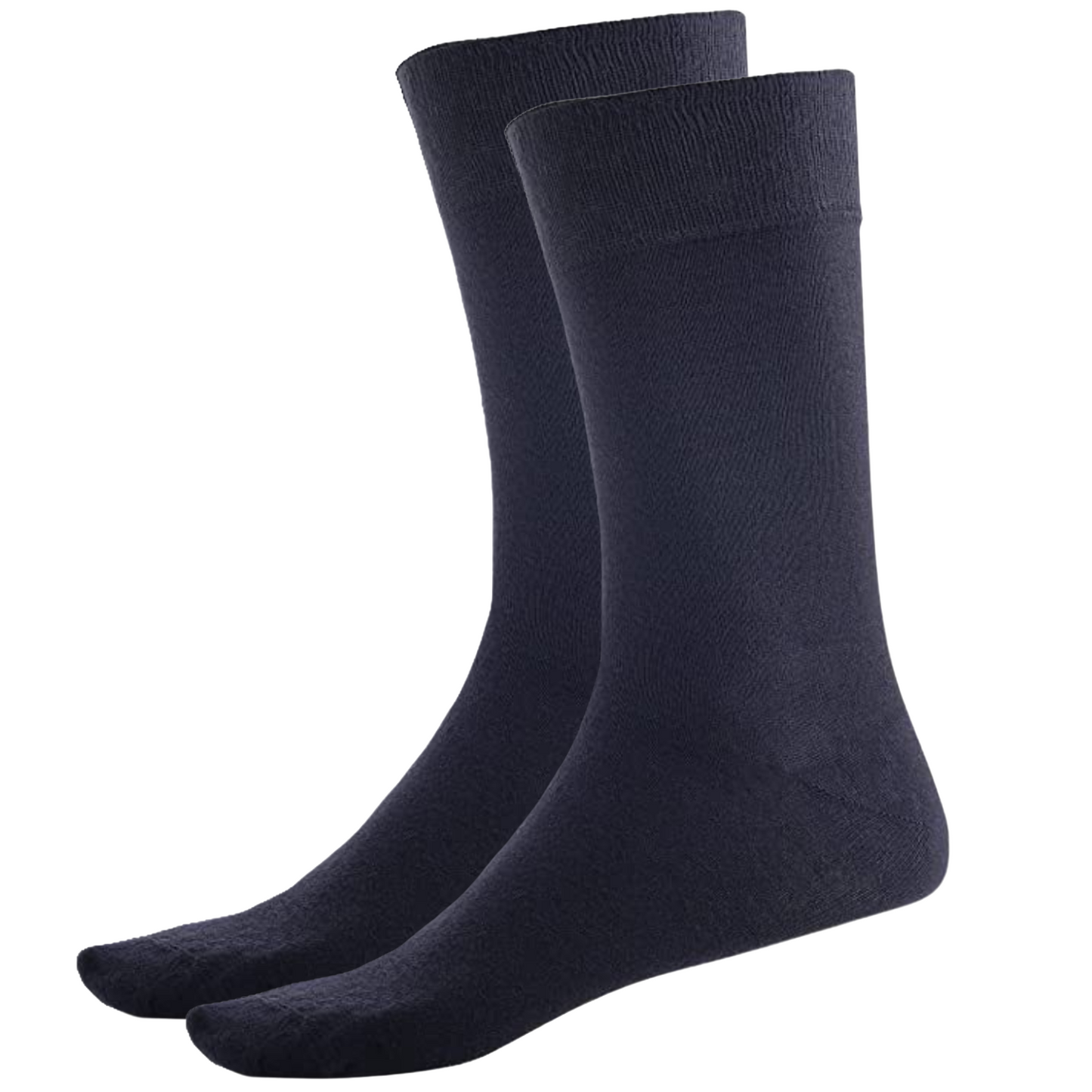 BAMBOO SOCKS Crew Natural Eco Healthy Enviro Unisex Work Anti-Bacterial Business - Navy - 6-11