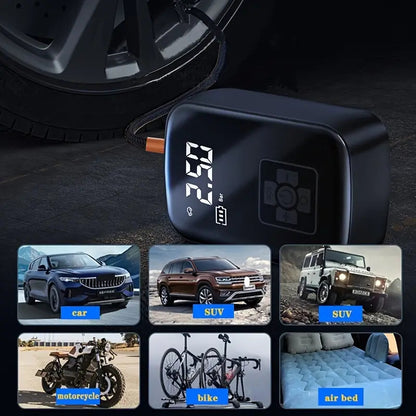 Rechargeable Car Tire Bike Air Pump Tire Inflator Portable Compressor Digital Cordles