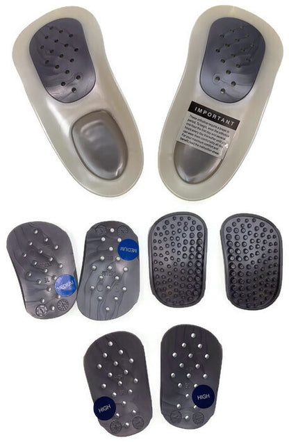 WALKFIT ORTHOTICS Insoles Walk Fit Foot Feet Support PLATINUM SILVER - I (Womens 13-13.5, Mens 12-12.5)